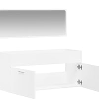 Badschrank mit Spiegel Weiß Holzwerkstoff