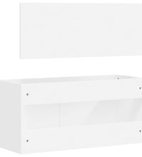 Badschrank mit Spiegel Weiß Holzwerkstoff