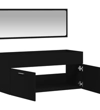 Badschrank mit Spiegel Schwarz Holzwerkstoff