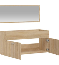 Badschrank mit Spiegel Sonoma-Eiche Holzwerkstoff