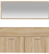Badschrank mit Spiegel Sonoma-Eiche Holzwerkstoff