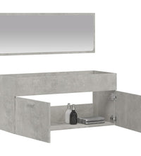 Badschrank mit Spiegel Betongrau Holzwerkstoff