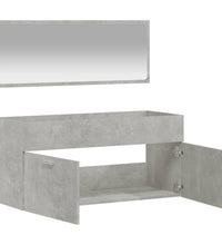 Badschrank mit Spiegel Betongrau Holzwerkstoff