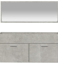 Badschrank mit Spiegel Betongrau Holzwerkstoff
