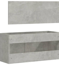Badschrank mit Spiegel Betongrau Holzwerkstoff