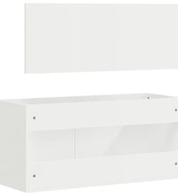 Badschrank mit Spiegel Hochglanz-Weiß Holzwerkstoff