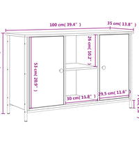 TV-Schrank Braun Eichen-Optik 100x35x65 cm Holzwerkstoff