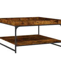 Couchtisch Räuchereiche 80x80x45 cm Holzwerkstoff und Eisen