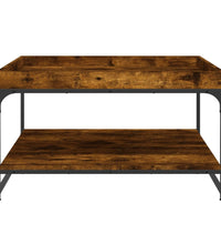 Couchtisch Räuchereiche 80x80x45 cm Holzwerkstoff und Eisen