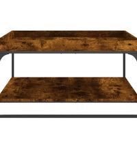 Couchtisch Räuchereiche 80x80x45 cm Holzwerkstoff und Eisen