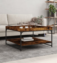 Couchtisch Räuchereiche 80x80x45 cm Holzwerkstoff und Eisen