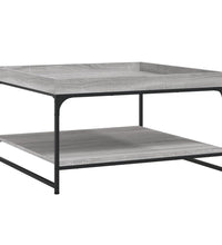 Couchtisch Grau Sonoma 80x80x45 cm Holzwerkstoff und Eisen
