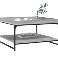 Couchtisch Grau Sonoma 80x80x45 cm Holzwerkstoff und Eisen