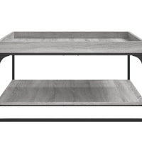 Couchtisch Grau Sonoma 80x80x45 cm Holzwerkstoff und Eisen