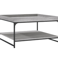 Couchtisch Grau Sonoma 80x80x45 cm Holzwerkstoff und Eisen