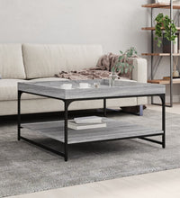 Couchtisch Grau Sonoma 80x80x45 cm Holzwerkstoff und Eisen