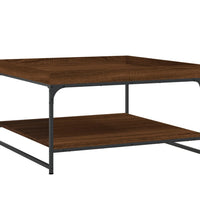 Couchtisch Braun Eichen-Optik 80x80x45 cm Holzwerkstoff Eisen