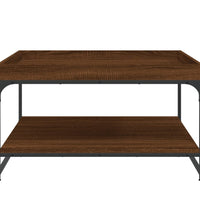 Couchtisch Braun Eichen-Optik 80x80x45 cm Holzwerkstoff Eisen