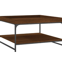 Couchtisch Braun Eichen-Optik 80x80x45 cm Holzwerkstoff Eisen
