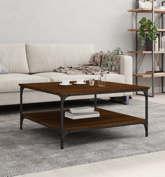 Couchtisch Braun Eichen-Optik 80x80x40 cm Holzwerkstoff