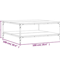 Couchtisch Schwarz 100x100x40 cm Holzwerkstoff