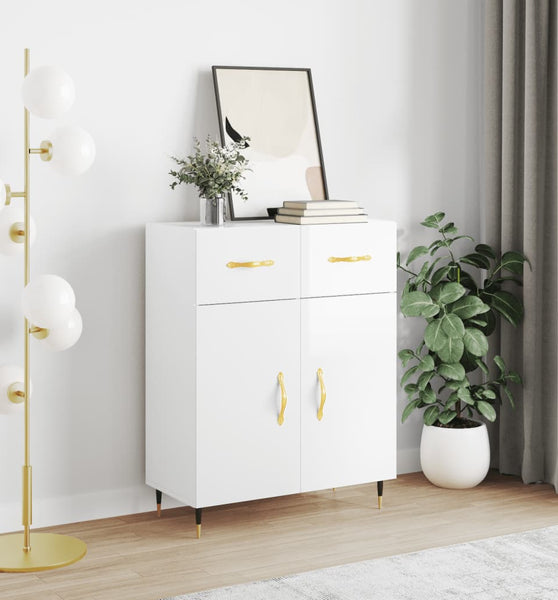 Sideboard Hochglanz-Weiß 69,5x34x90 cm Holzwerkstoff