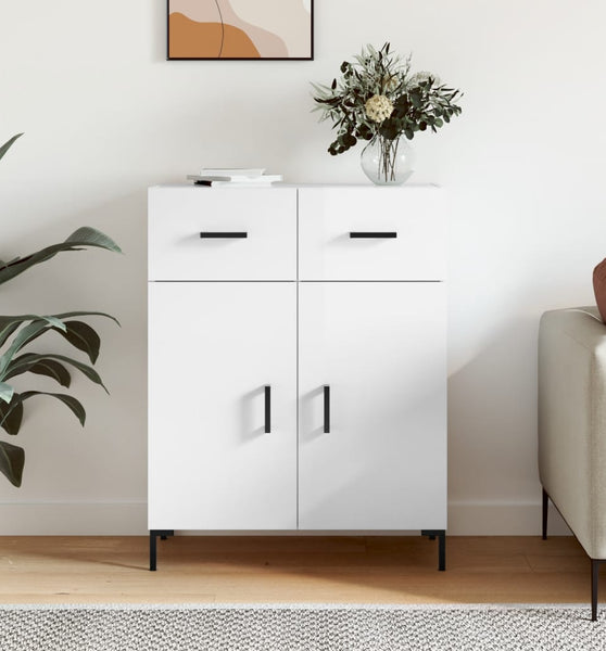 Sideboard Hochglanz-Weiß 69,5x34x90 cm Holzwerkstoff
