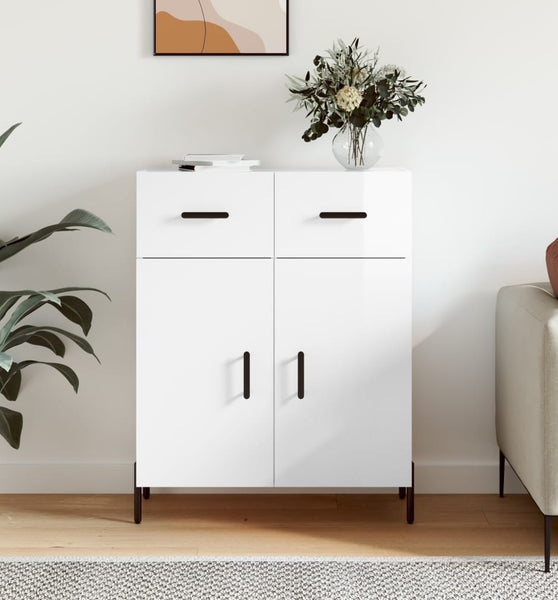 Sideboard Hochglanz-Weiß 69,5x34x90 cm Holzwerkstoff