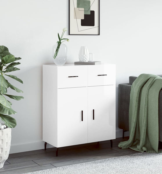 Sideboard Hochglanz-Weiß 69,5x34x90 cm Holzwerkstoff