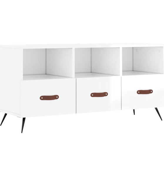 TV-Schrank Hochglanz-Weiß 102x36x50 cm Holzwerkstoff