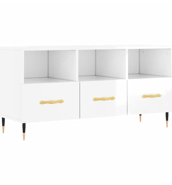 TV-Schrank Hochglanz-Weiß 102x36x50 cm Holzwerkstoff