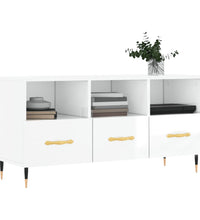 TV-Schrank Hochglanz-Weiß 102x36x50 cm Holzwerkstoff