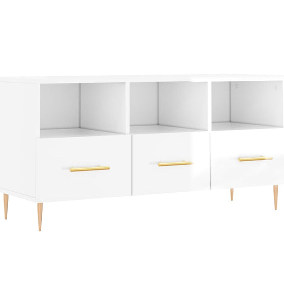 TV-Schrank Hochglanz-Weiß 102x36x50 cm Holzwerkstoff