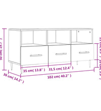 TV-Schrank Braun Eichen-Optik 102x36x50 cm Holzwerkstoff