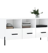 TV-Schrank Hochglanz-Weiß 102x36x50 cm Holzwerkstoff