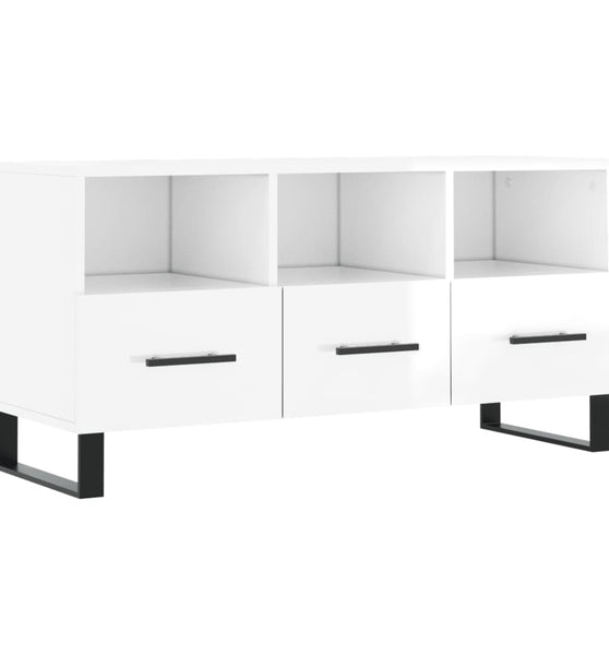 TV-Schrank Hochglanz-Weiß 102x36x50 cm Holzwerkstoff