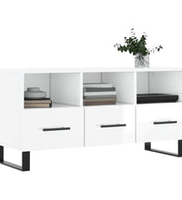 TV-Schrank Hochglanz-Weiß 102x36x50 cm Holzwerkstoff