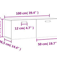 Wandschrank Braun Eichen-Optik 100x36,5x35 cm Holzwerkstoff