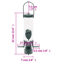 Vogelfutterspender 3 Stk. Dunkelgrün 17x17x32 cm