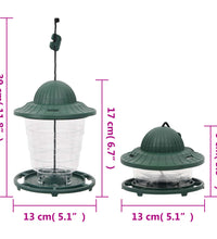 Vogelfutterspender 3 Stk. Dunkelgrün 13x13x17 cm