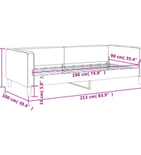 Tagesbett Schwarz 90x190 cm Stoff