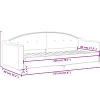 Tagesbett Creme 80x200 cm Stoff