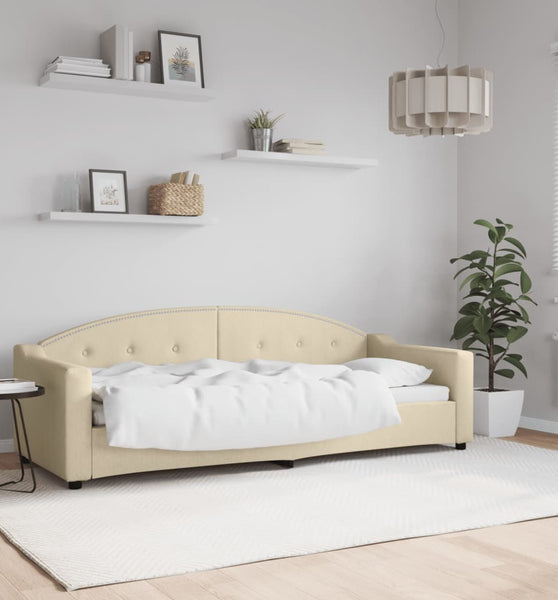 Tagesbett Creme 80x200 cm Stoff