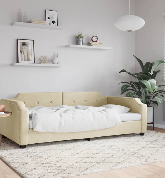 Tagesbett Creme 80x200 cm Stoff