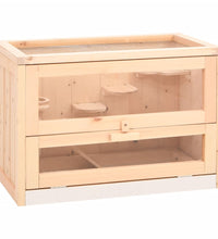 Hamsterkäfig 60x35,5x42 cm Massivholz Tanne