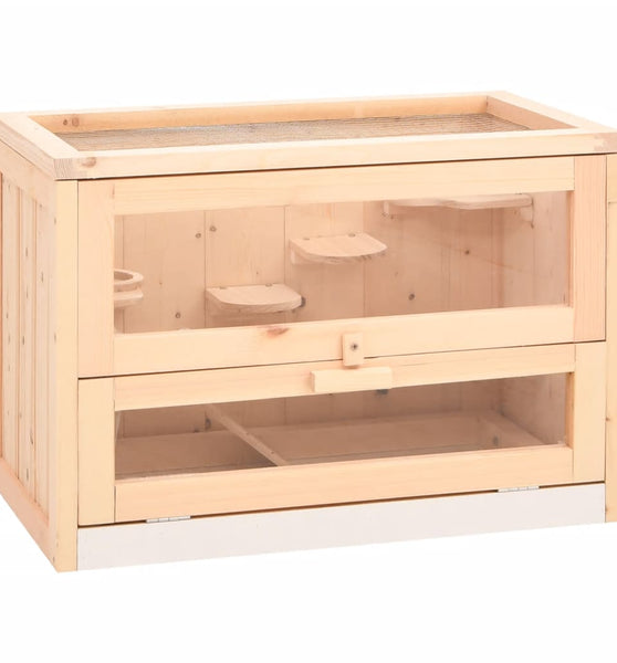 Hamsterkäfig 60x35,5x42 cm Massivholz Tanne