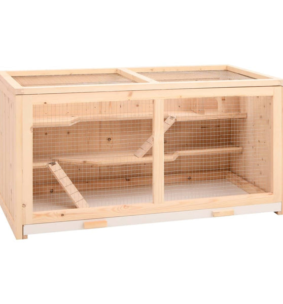 Hamsterkäfig 89,5x45x45 cm Massivholz Tanne