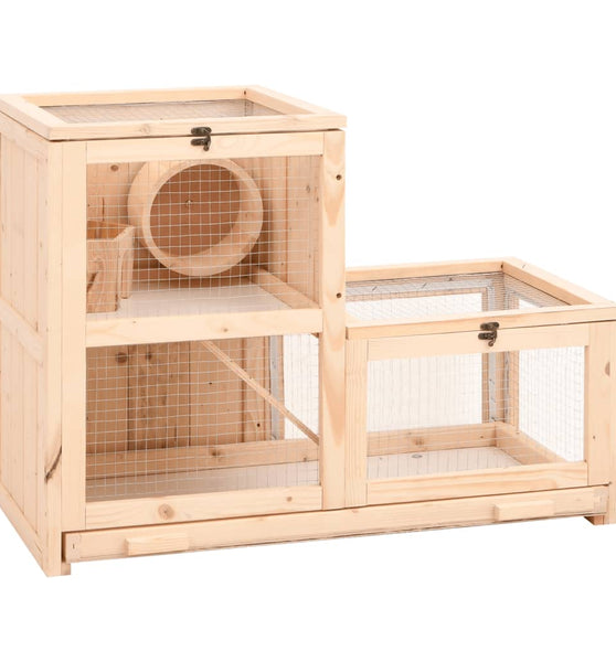 Hamsterkäfig 81x40x60 cm Massivholz Tanne