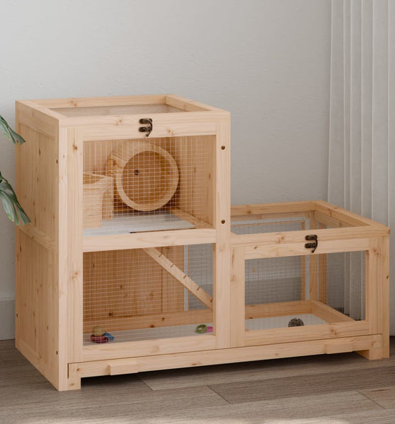 Hamsterkäfig 81x40x60 cm Massivholz Tanne