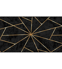 Teppich Waschbar Schwarz und Golden 80x150 cm Rutschfest